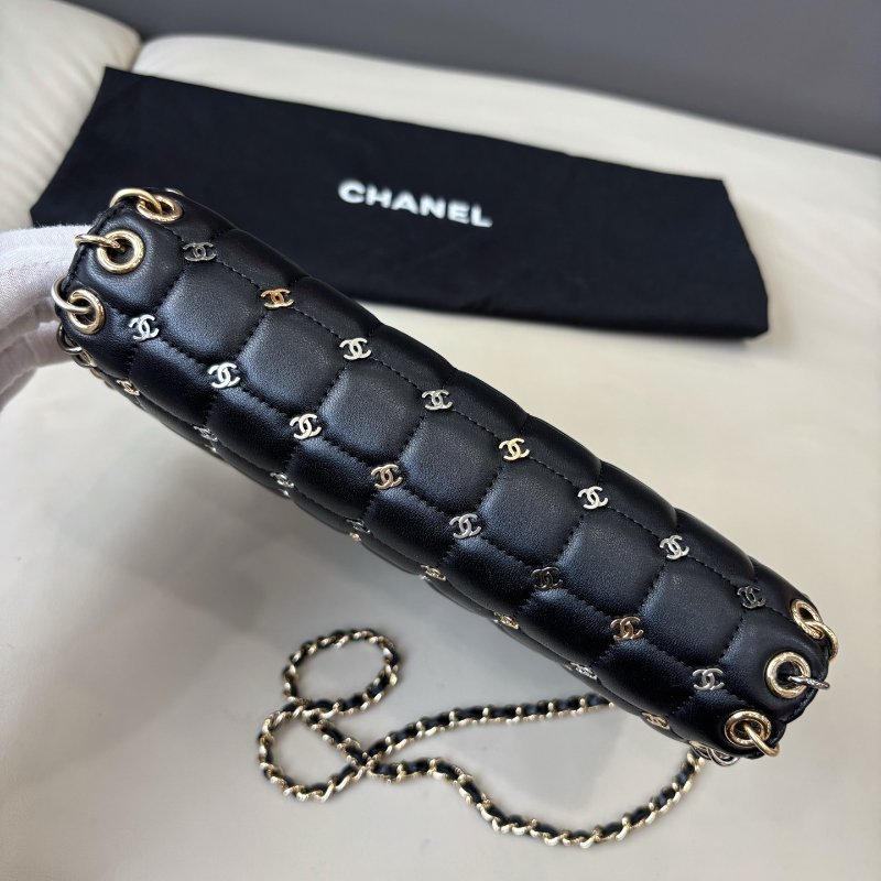 香奈兒/Chanel 限量款重工滿logo圓環鏈條包-4