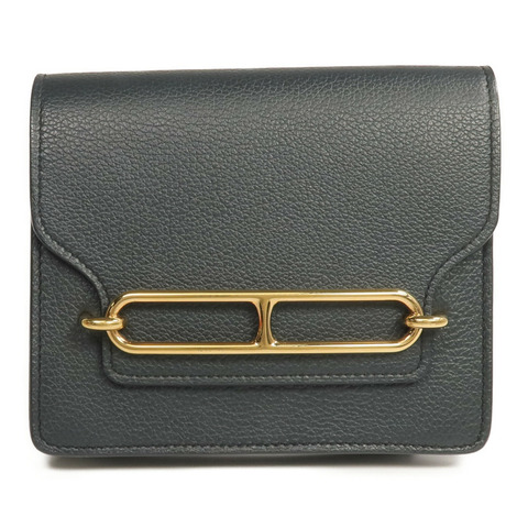 HERMES Evercolor皮革Roulis Slim錢包Vert Rousseau