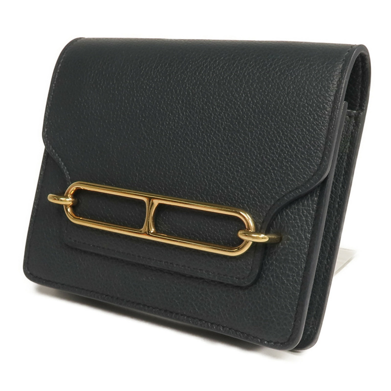 HERMES Evercolor皮革Roulis Slim錢包Vert Rousseau-1