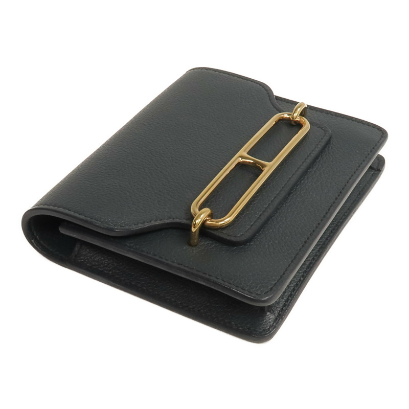 HERMES Evercolor皮革Roulis Slim錢包Vert Rousseau-3