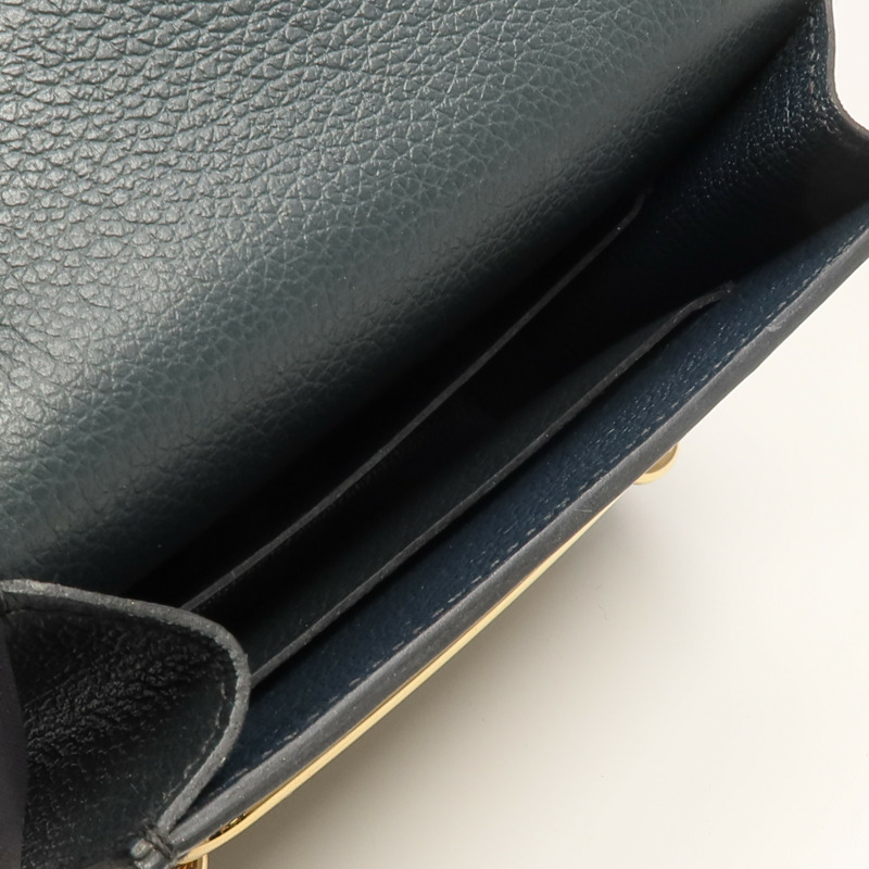 HERMES Evercolor皮革Roulis Slim錢包Vert Rousseau-5