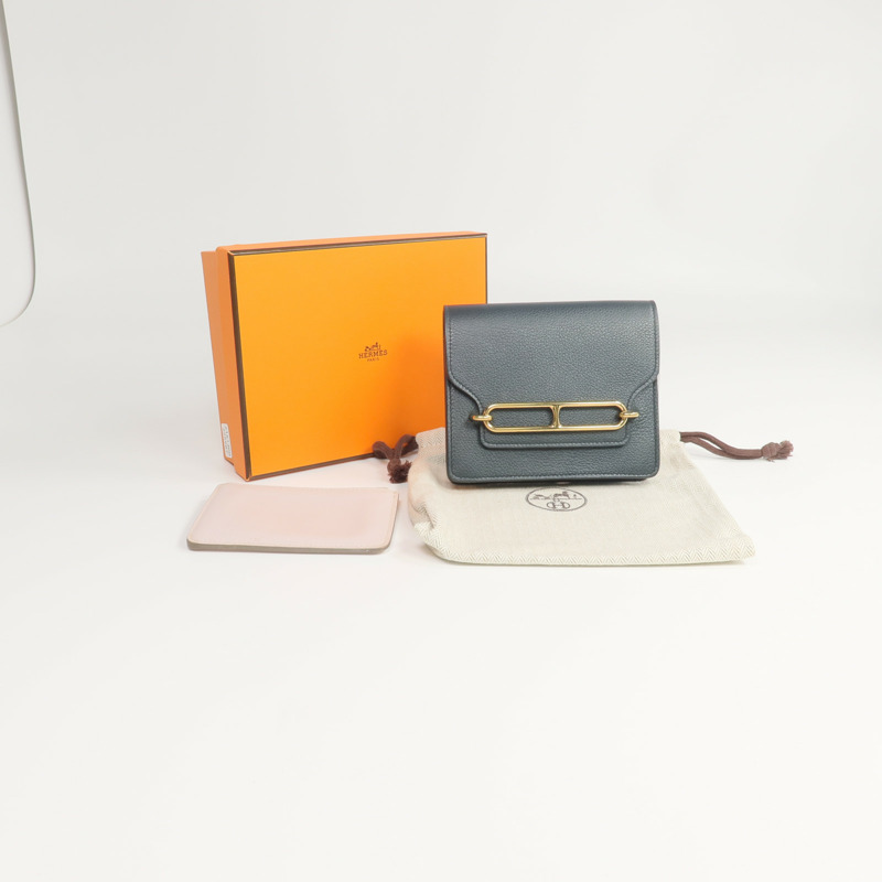 HERMES Evercolor皮革Roulis Slim錢包Vert Rousseau-9