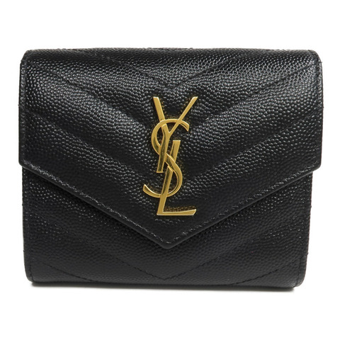SAINT LAURENT 牛皮皮革Three-fold Wallet錢包
