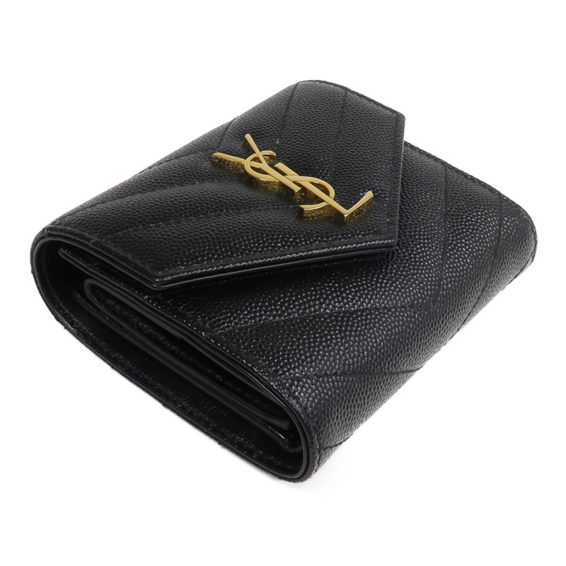 SAINT LAURENT 牛皮皮革Three-fold Wallet錢包-3