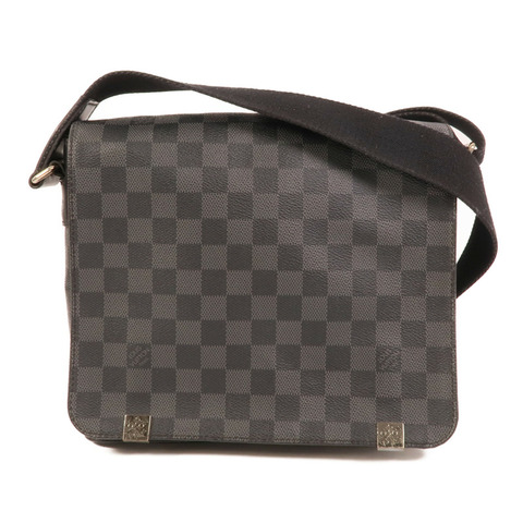 LOUIS VUITTON Damier Graphite Distrist PM銀扣肩背袋