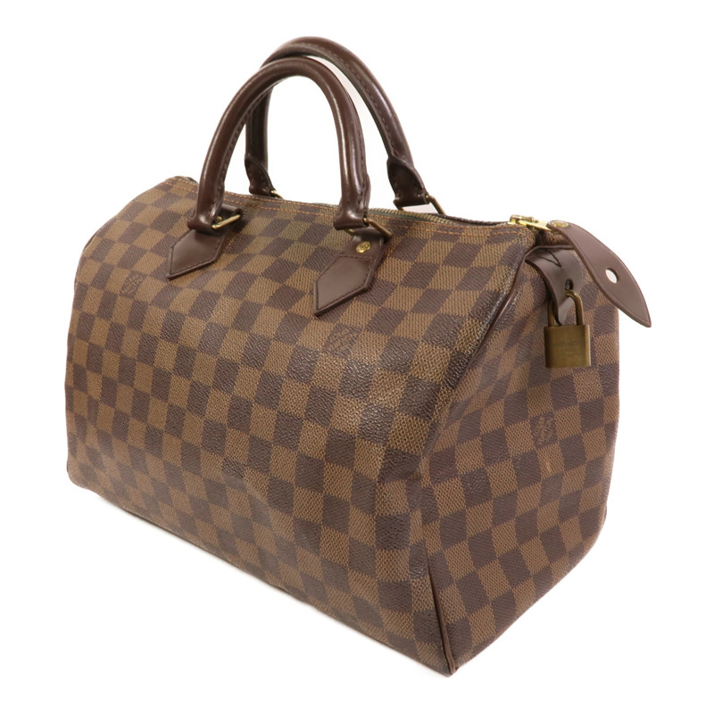LOUIS VUITTON Damier Speedy 30金扣手挽袋-2