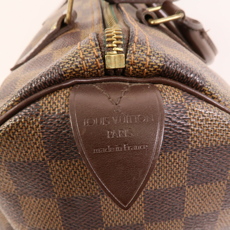 LOUIS VUITTON Damier Speedy 30金扣手挽袋-8