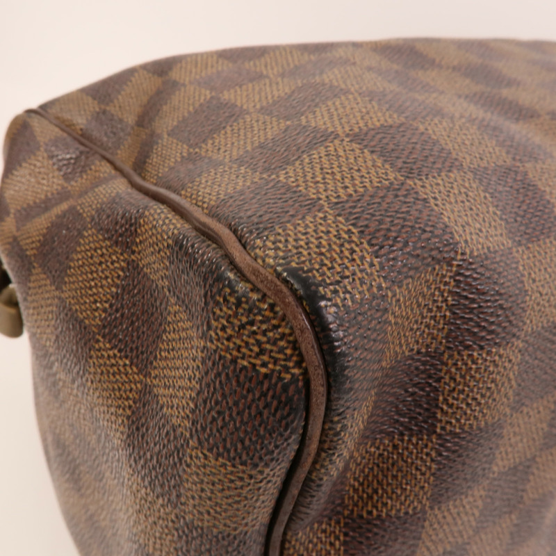 LOUIS VUITTON Damier Speedy 30金扣手挽袋-10