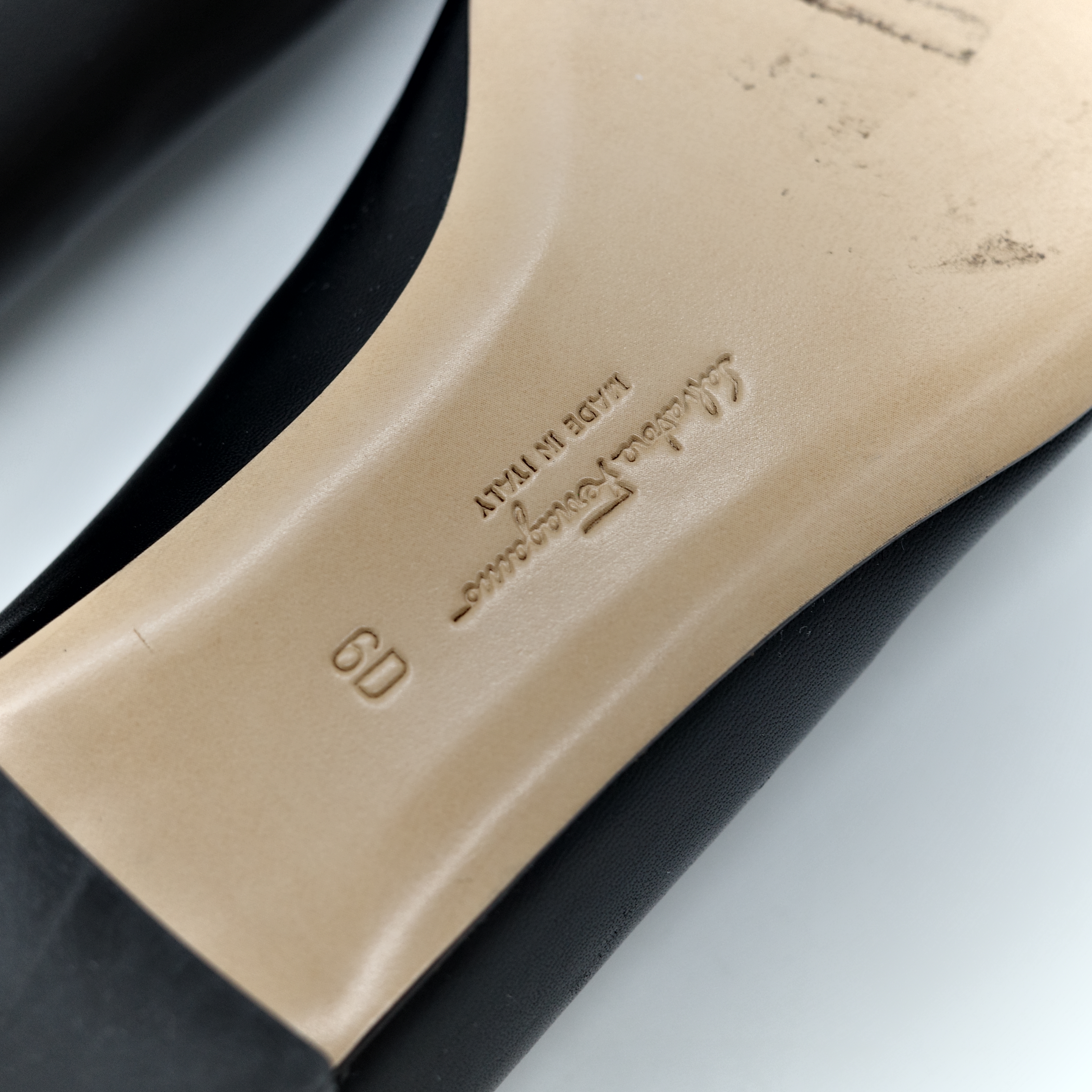 Ferragamo 菲拉格慕 黑色 羔羊皮 Zeri 尖頭蝴蝶結平底鞋 單鞋-15