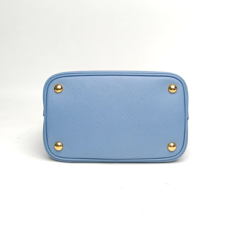 PRADA Panier水桶購物袋中號藍色牛皮肩背包-4