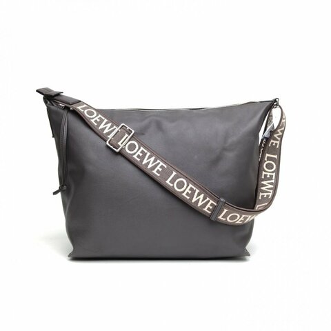 LOEWE 灰色牛皮銀扣Cubihobo腋下包大號肩背包