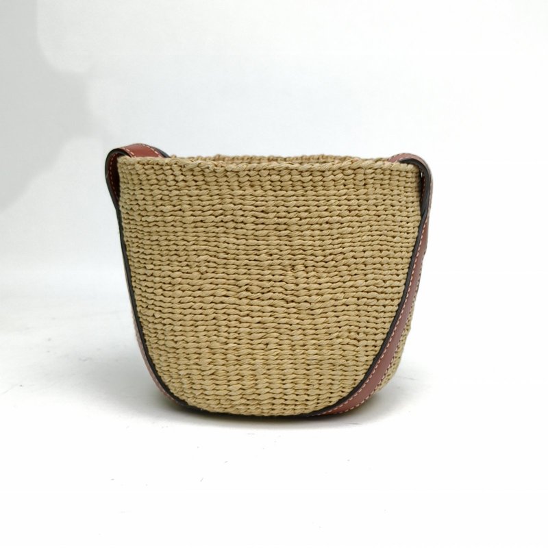 CHLOE 棕色牛皮草編mifuko拼皮水桶包肩背包-2