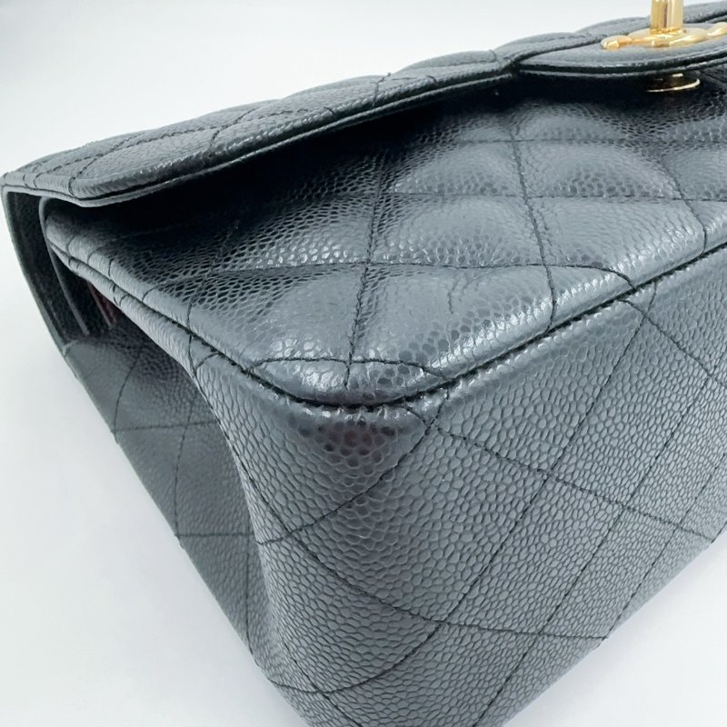 CHANEL黑色荔枝皮金釦JUMBO COCO30cm/A58600-13