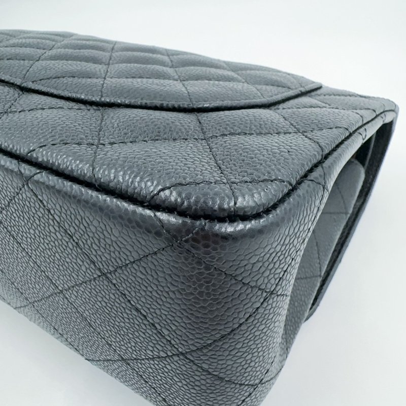 CHANEL黑色荔枝皮金釦JUMBO COCO30cm/A58600-14