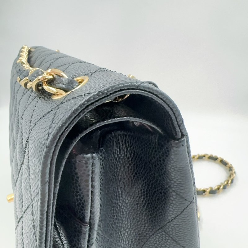 CHANEL黑色荔枝皮金釦JUMBO COCO30cm/A58600-16