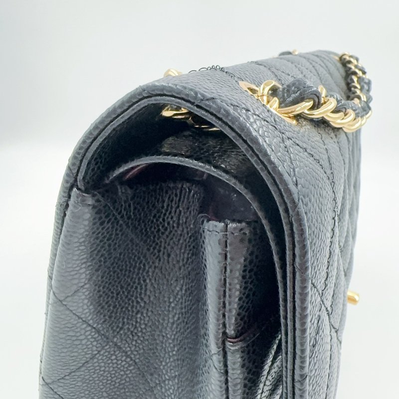 CHANEL黑色荔枝皮金釦JUMBO COCO30cm/A58600-17