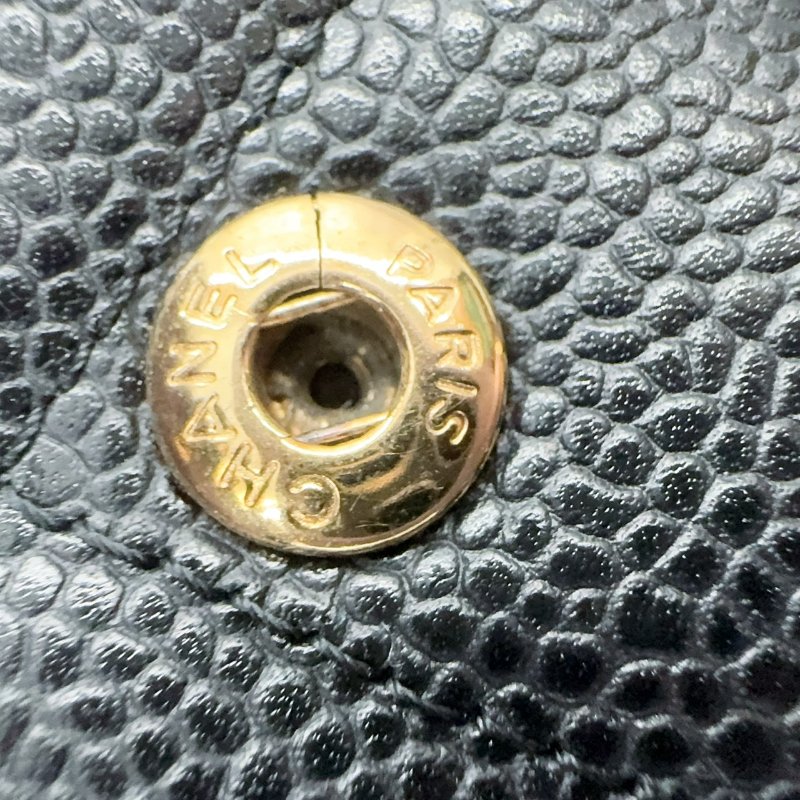 CHANEL黑色荔枝皮金釦JUMBO COCO30cm/A58600-21