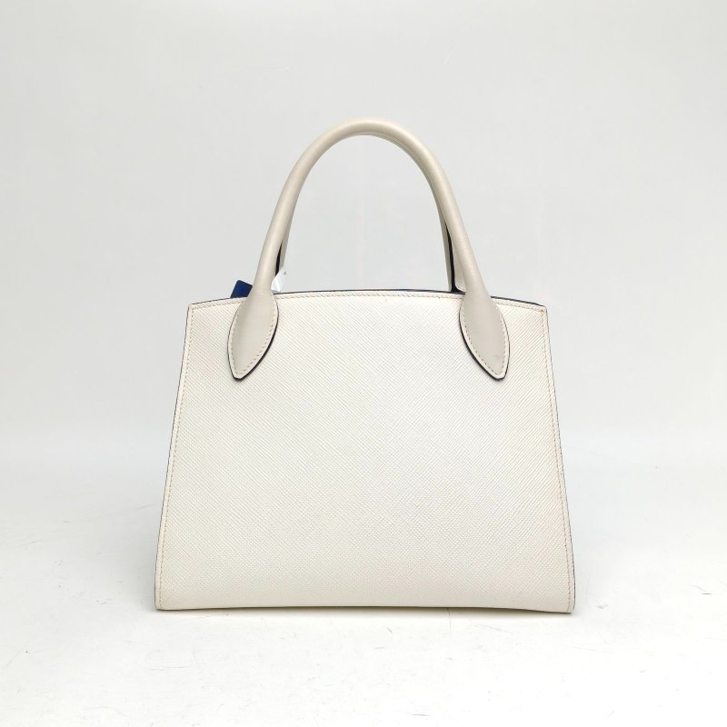 PRADA Monochrome系列手提白色牛皮白扣肩背包-2