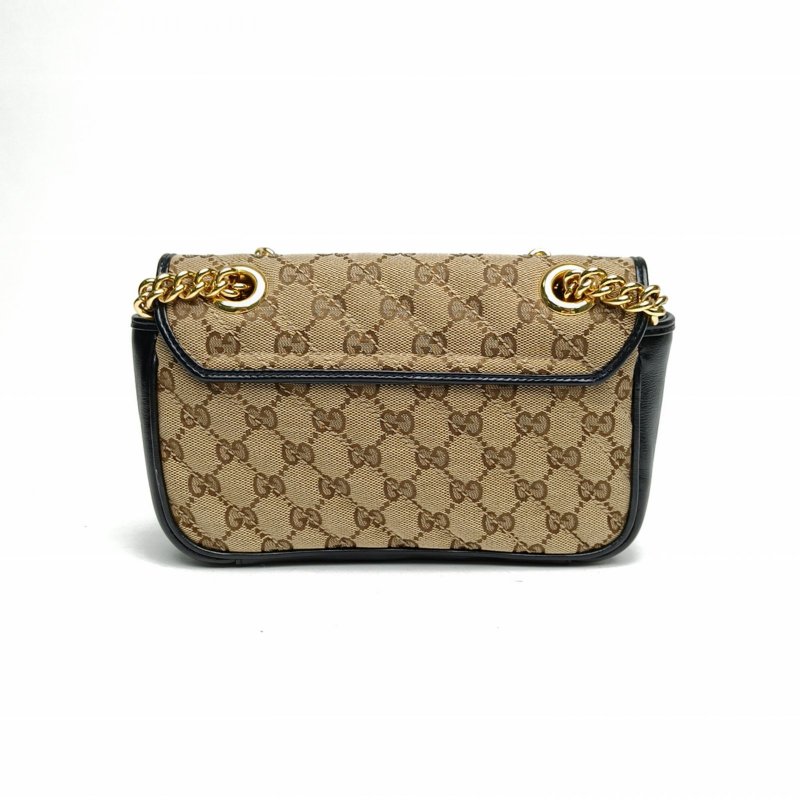 GUCCI GGMarmont肩背包Mini老花帆布金扣肩背包-2