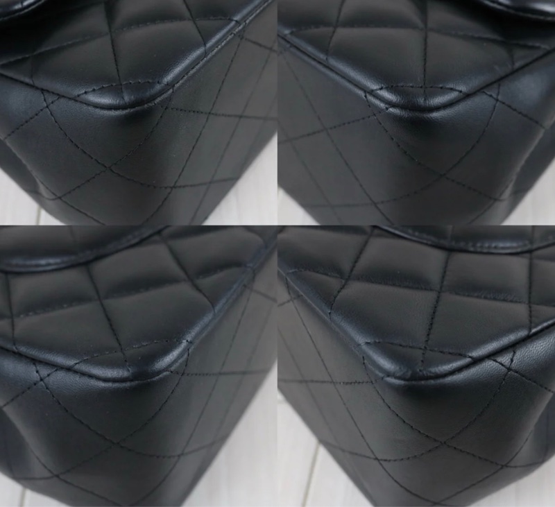 「JL精品代購」9新 Chanel香奈兒Jumbo CF羊皮金扣黑色-6