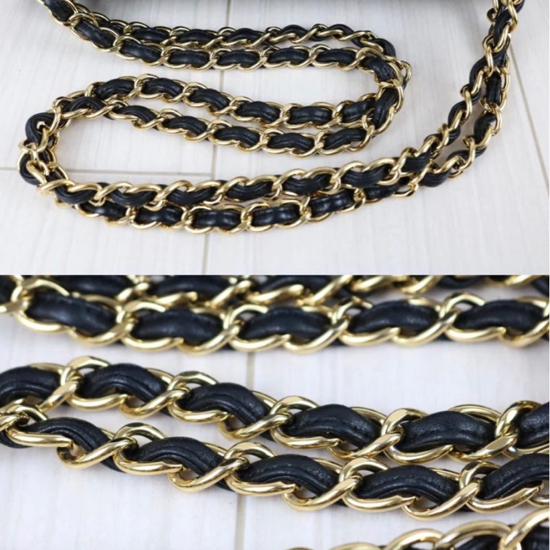 「JL精品代購」9新 Chanel香奈兒Jumbo CF羊皮金扣黑色-9