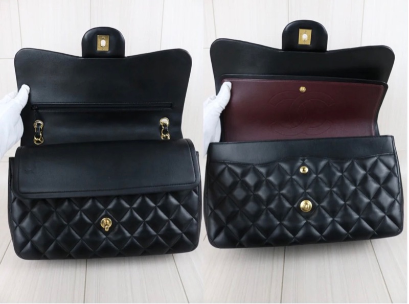 「JL精品代購」9新 Chanel香奈兒Jumbo CF羊皮金扣黑色-11