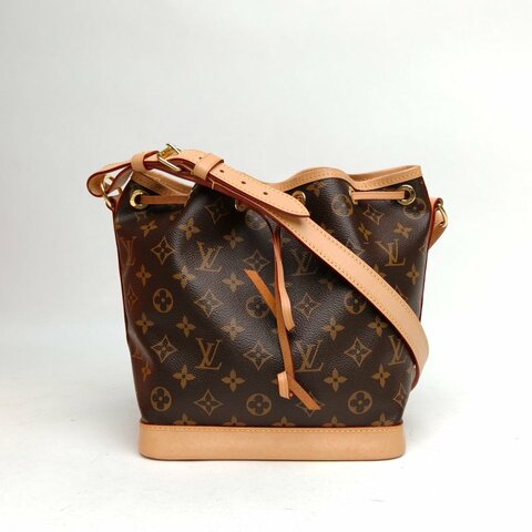 LOUIS VUITTON NOÉ水桶包BB22老花PVC金扣晶片肩背包