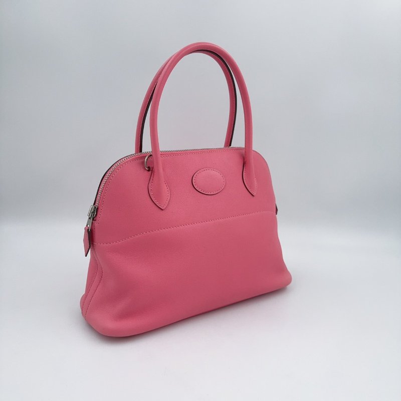 HERMES杜鵑粉Swift皮銀釦Bolide27cm-3