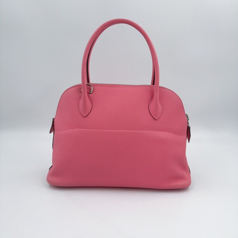 HERMES杜鵑粉Swift皮銀釦Bolide27cm-4