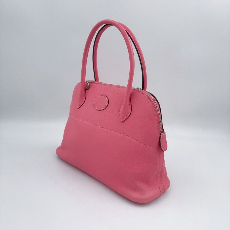 HERMES杜鵑粉Swift皮銀釦Bolide27cm-5