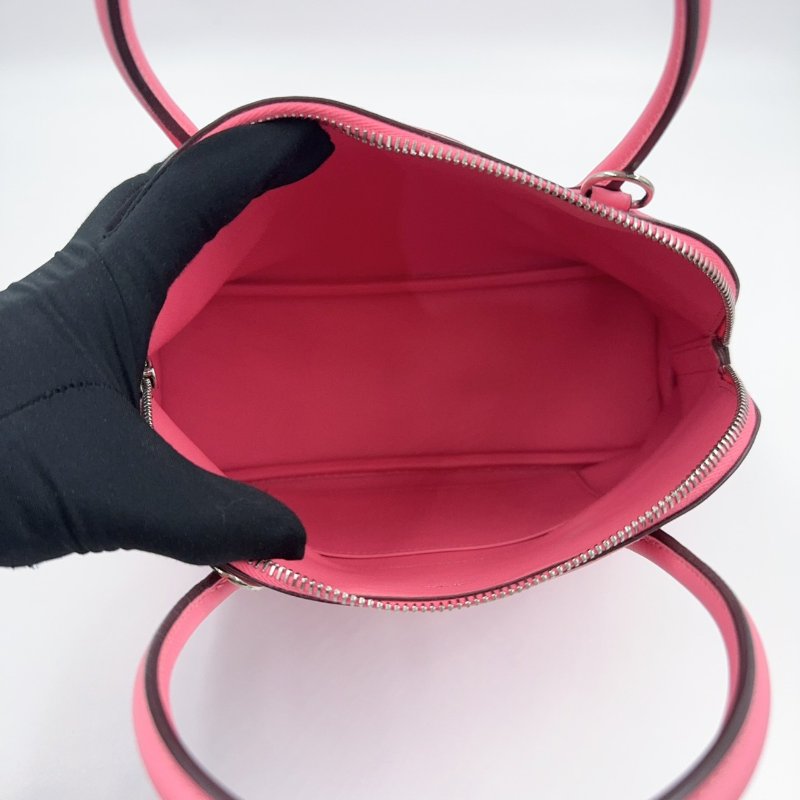 HERMES杜鵑粉Swift皮銀釦Bolide27cm-8