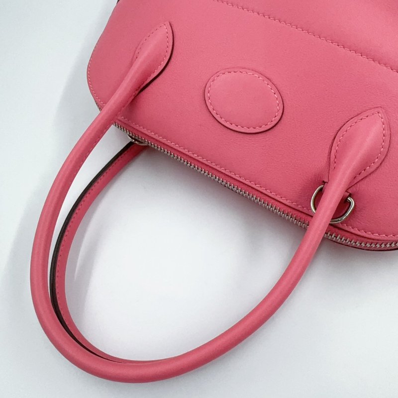 HERMES杜鵑粉Swift皮銀釦Bolide27cm-10