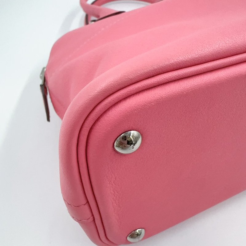 HERMES杜鵑粉Swift皮銀釦Bolide27cm-11