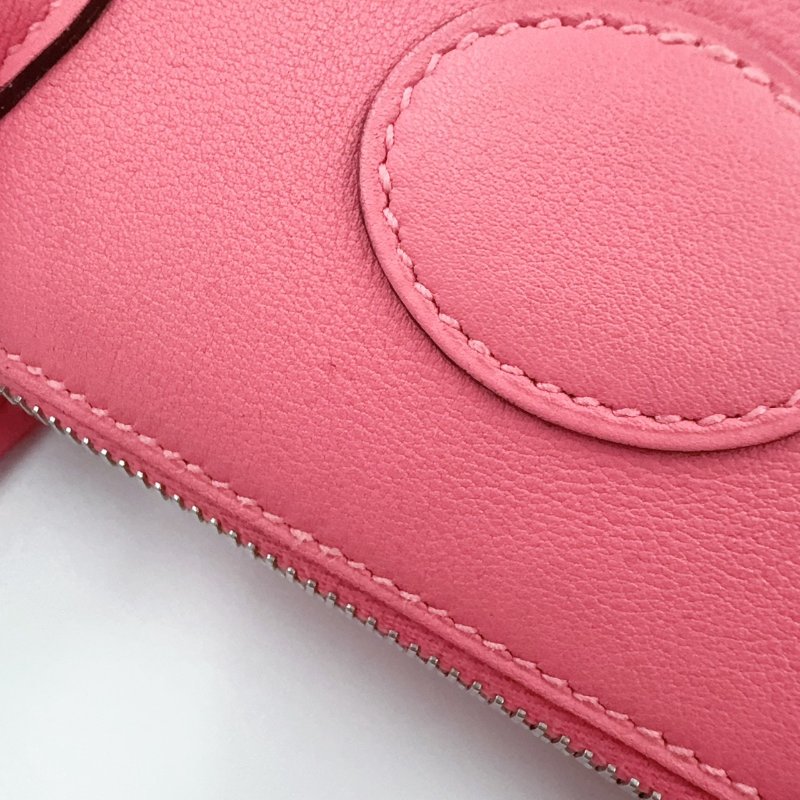 HERMES杜鵑粉Swift皮銀釦Bolide27cm-15