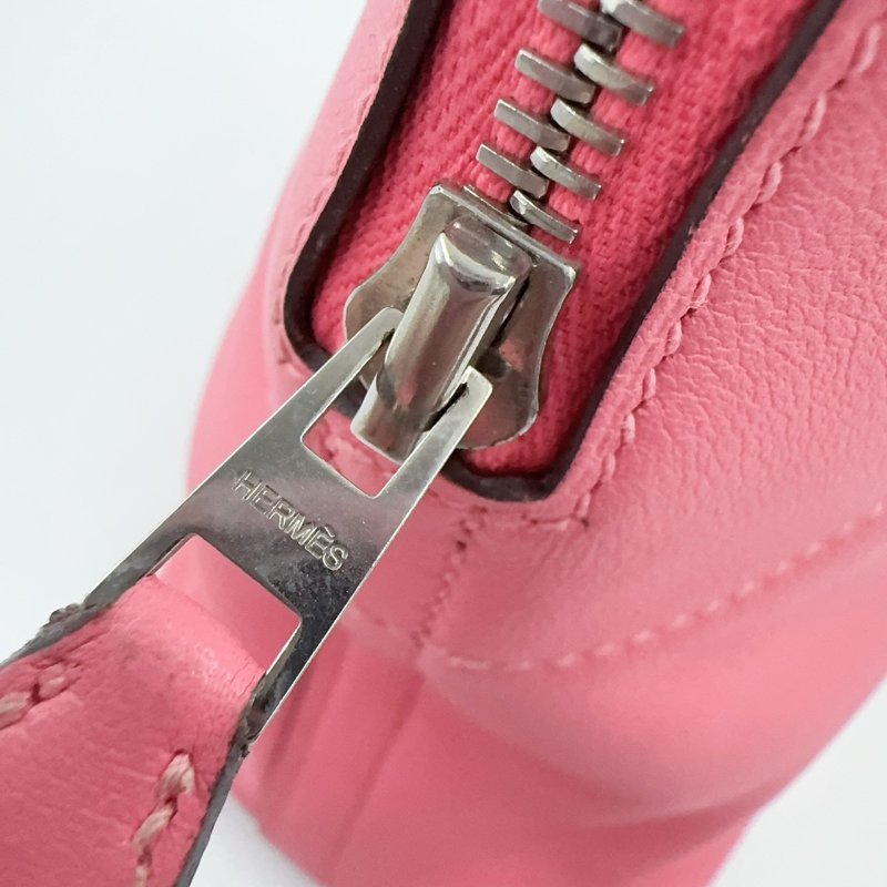 HERMES杜鵑粉Swift皮銀釦Bolide27cm-16