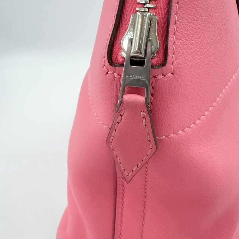 HERMES杜鵑粉Swift皮銀釦Bolide27cm-17