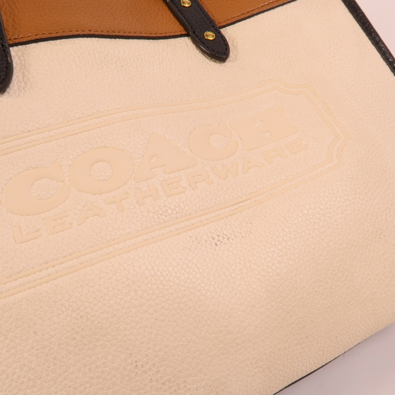 COACH 牛皮皮革Field Tote 30手挽肩背兩用袋-12