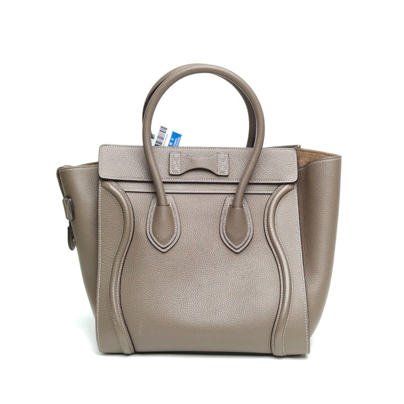CELINE Luggage笑臉包Micro26灰色牛皮肩背包-2
