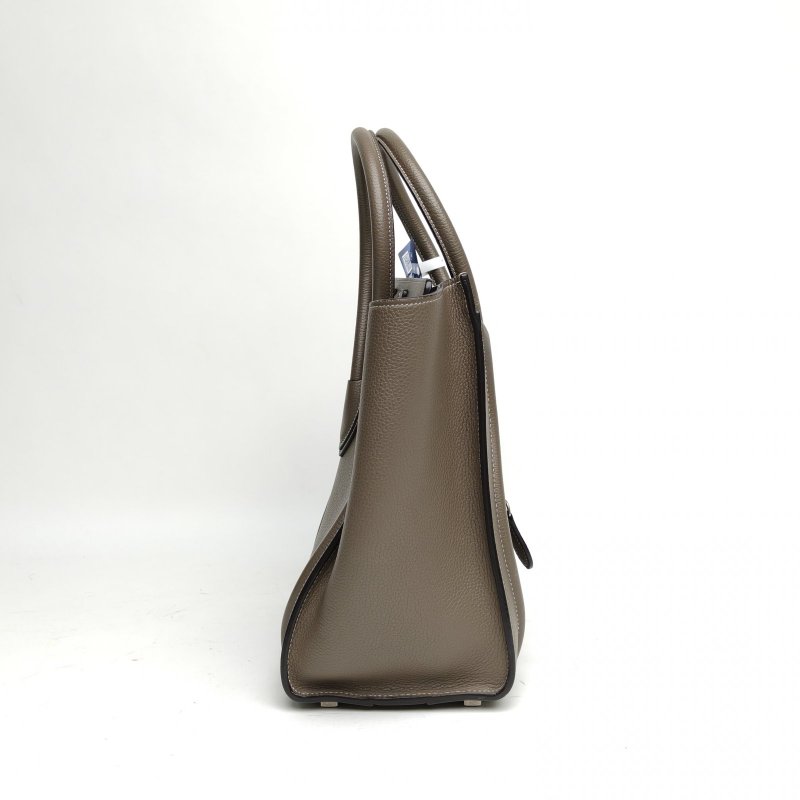 CELINE Luggage笑臉包Micro26灰色牛皮肩背包-3