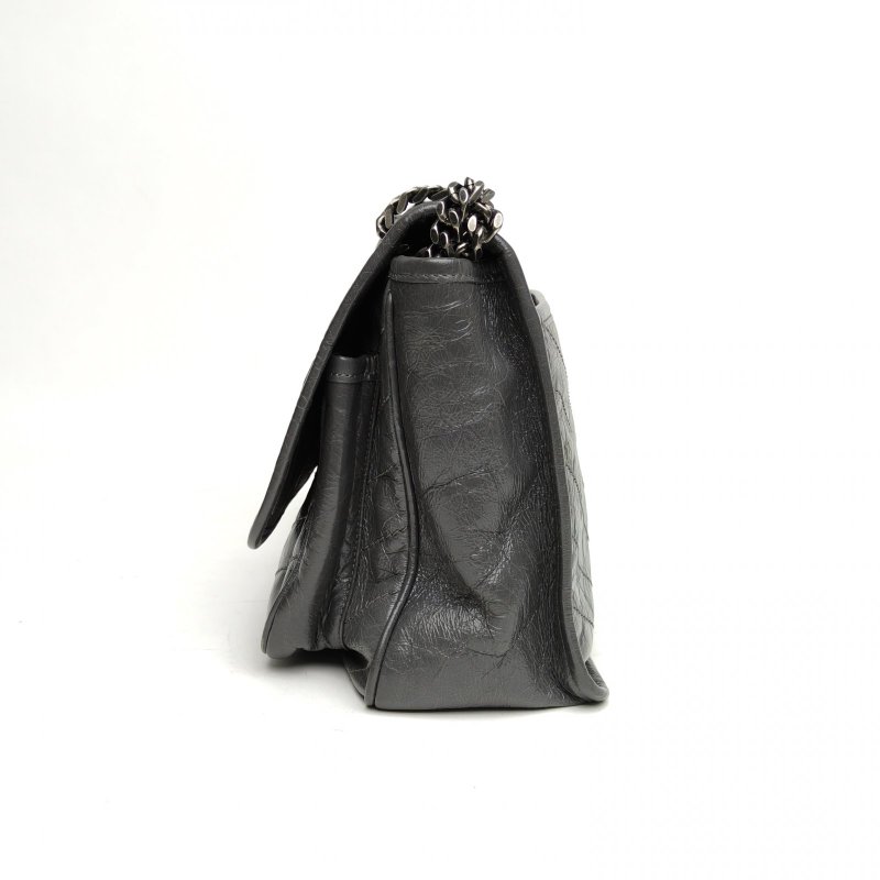 SAINT LAURENT Niki中號28灰色牛皮灰扣肩背包-1