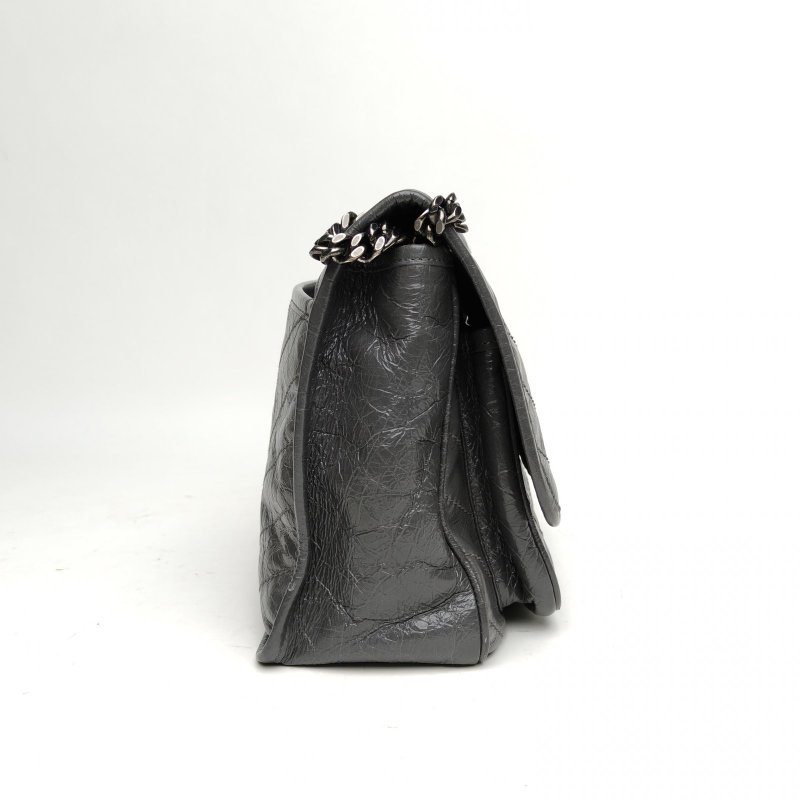 SAINT LAURENT Niki中號28灰色牛皮灰扣肩背包-3