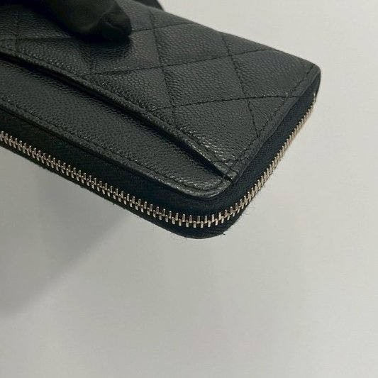 Chanel 大ㄇ拉鏈短夾零錢包晶片款-8