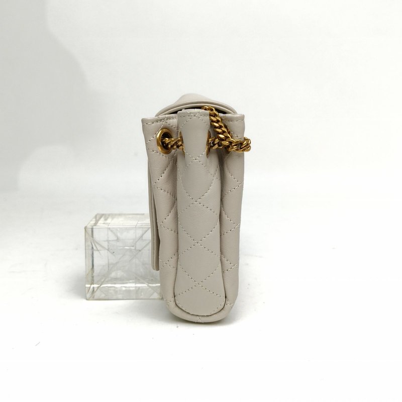 SAINT LAURENT NolitaMini18白色羊皮金扣肩背包-1