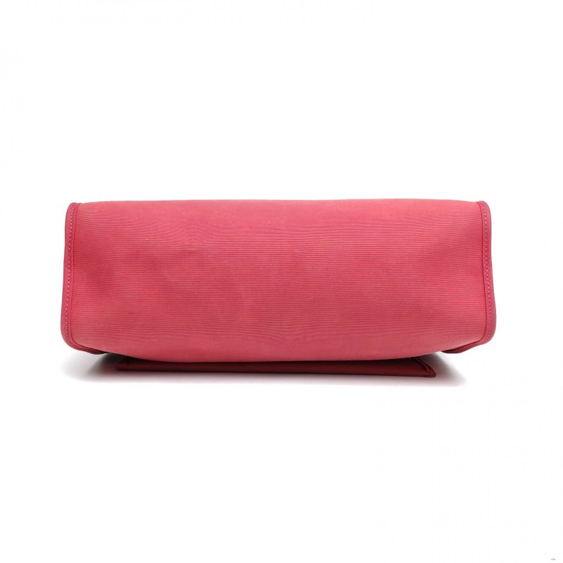 HERMES Herbag31石榴紅帆布/牛皮框R銀扣肩背包-4
