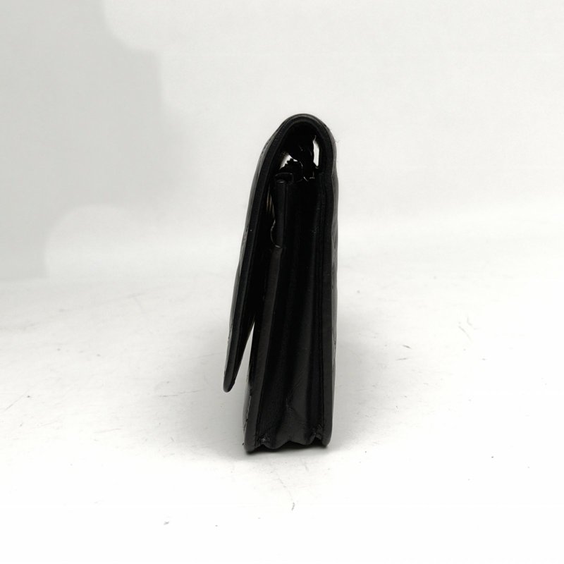 CHANEL 中古康鵬長款鏈條斜挎WOC牛皮13開銀扣肩背包-1