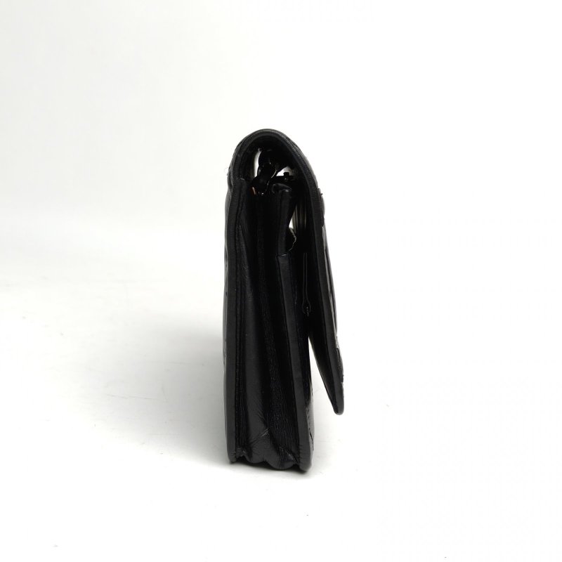 CHANEL 中古康鵬長款鏈條斜挎WOC牛皮13開銀扣肩背包-3