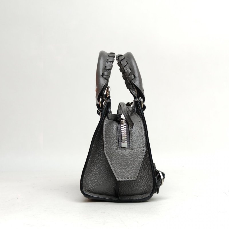 BALENCIAGA NEOCLASSIC手提機車包超Mini灰色肩背包-3