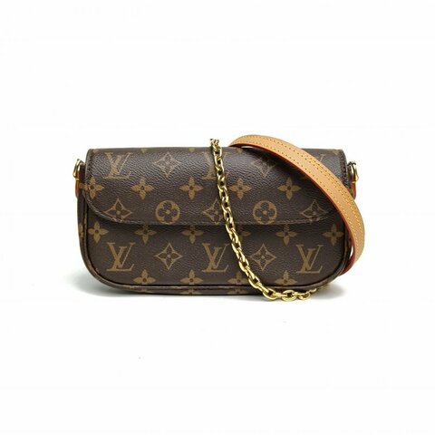 LOUIS VUITTON IVY鏈條腋下包老花PVC金扣晶片肩背包