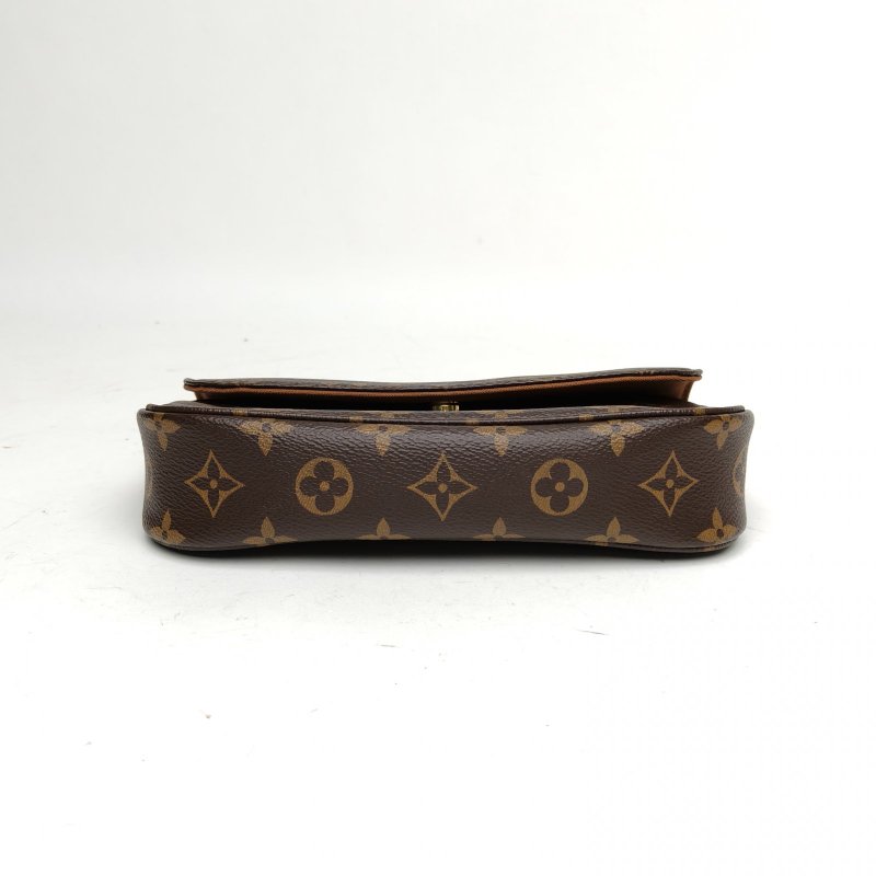 LOUIS VUITTON IVY鏈條腋下包老花PVC金扣晶片肩背包-4