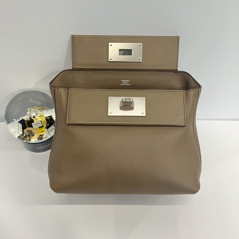 Hermes 2424 mini 大象灰 銀釦 B刻 Evercolor皮 全配有購證+鑑定書-5